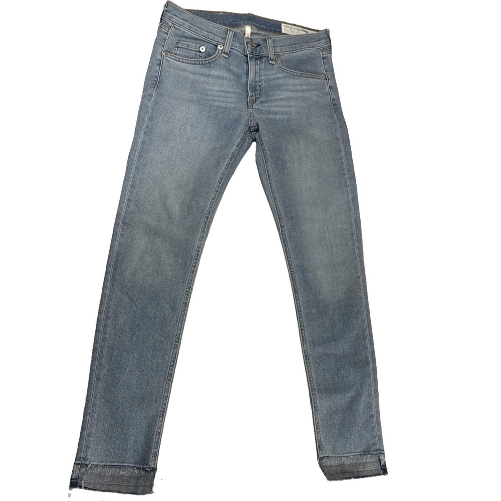 Rag & Bone Capri Willy Jeans Women's 27 Light Wash Raw Released Step Hem